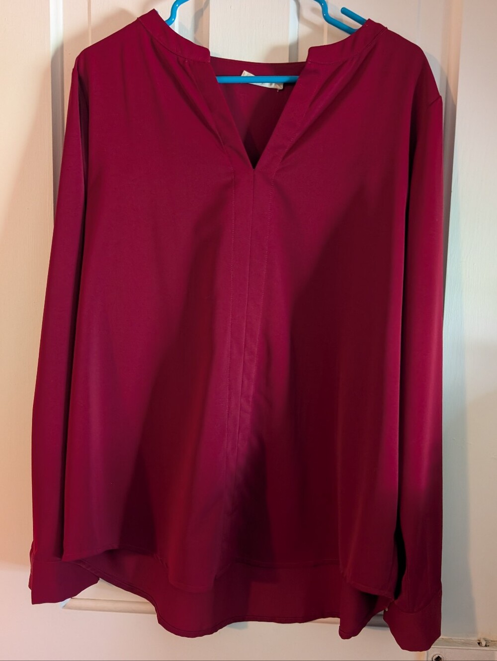 Doe and Rae Wine Red Shirt Blouse